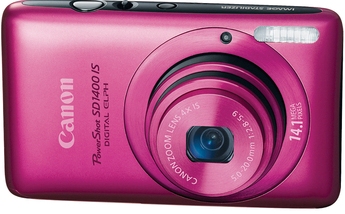 PowerShot SD-1400  IS 14.1 Megapixel, 4x Wide Angle Optical  IS Image Stabilized Zoom Lens, 2.7 Inch LCD Screen, HD Movie With HDMI Output Digital Elph Camera - Pink *FREE SHIPPING*